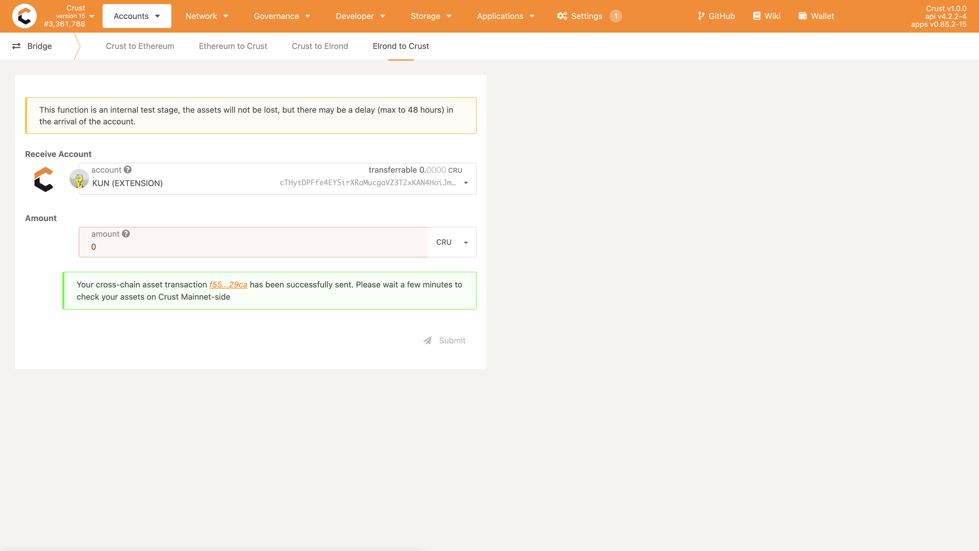 Crust-web-wallet-success